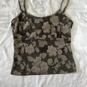 Vintage Y2k Floral Patterned Camisole Top Size Medium